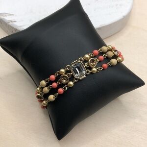 Retro Givenchy chain and bead costume dressy layered look multi row bracelet.